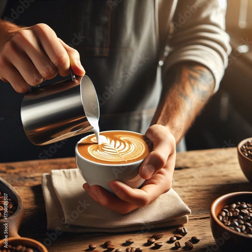 Pouring coffee with a spoon