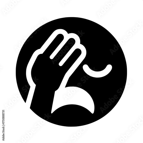 Black and White Vector Silhouette of Facepalm Emoji