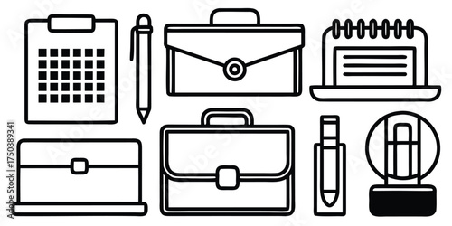 Office tools vector icon pack scalable illustration for business and professional graphics in eps format vector