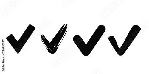 collection of check mark icons in various shapes
