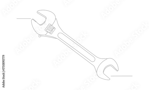 Simple Line Art Wrench Tool Repairing Equipment and Maintenance Item