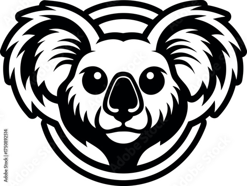 Glyph style icon showing a wild koala bear
