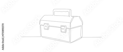 Minimalist Line Art Toolbox Storage Container Classic Design Illustration