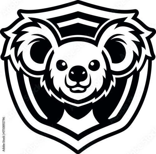 Glyph style icon showing a wild koala bear
