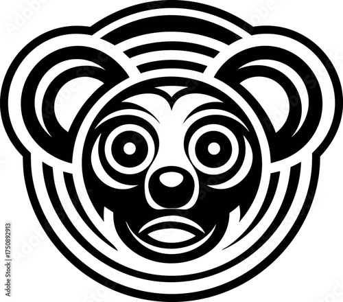 Glyph style icon showing a wild koala bear
