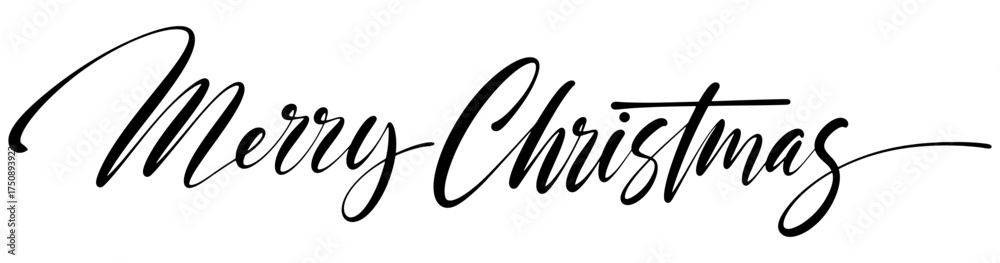 Fototapeta premium Merry christmas lettering calligraphy vector eps
