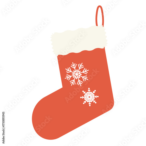 クリスマスの飾り、プレゼント用のクリスマス靴下のイラスト