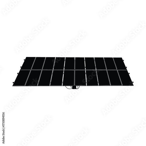 Solar Panel Array Silhouette renewable energy clean sustainable technology electricity power photovoltaic module