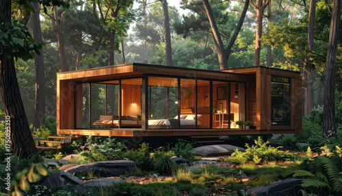 Modern Cabin in the Woods Contemporary Architecture Blends with Natural Beauty and Tranquility