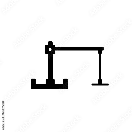 Ski lift pylon icon in black for winter resort infrastructure