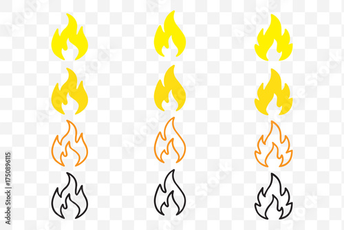 Fire flame icon. Burning symbol. Fireball sign. Energy illustration