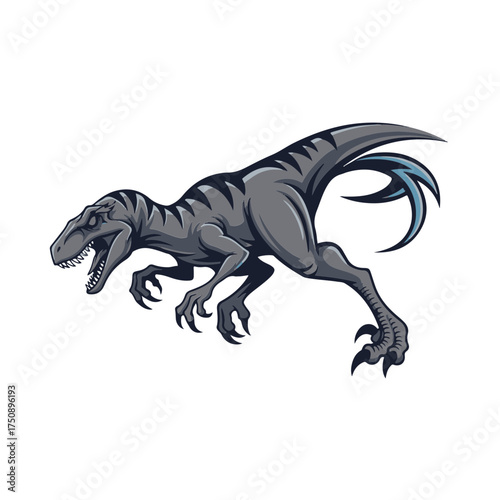 Velociraptor as a simple logo modern abstract vector illustration, white background