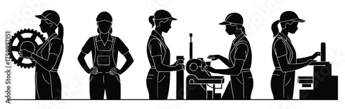 Mechanical Worker in Action: A sequence showing a mechanic expertly engaged in her craft, meticulously working on various mechanical components.