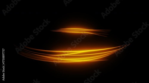 オレンジ色のネオンフラクタル波が回転するデジタル背景アニメーション / Rotating Orange Neon Fractal Wave Digital Background Animation