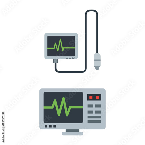 Modern Heart Monitor  Vital Signs Display Medical Technology Concept