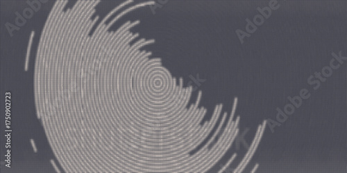 Square Rounded Dots Offset Halftone Pattern Radial Border Vector Abstract Background. Retro Futuristic Sci-Fi Technology Art Illustration. Geometrical Rhombus Grid Abstraction Half Tone Subtle Texture