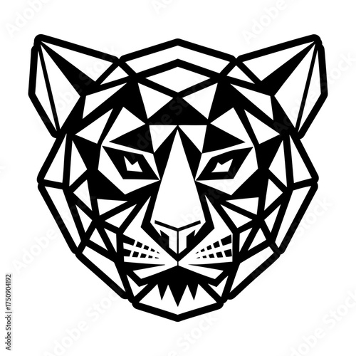 A solid style icon depicting a leopard face
