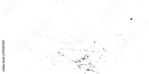 Grunge texture pattern of a black ink splash on a dirty white paint surface