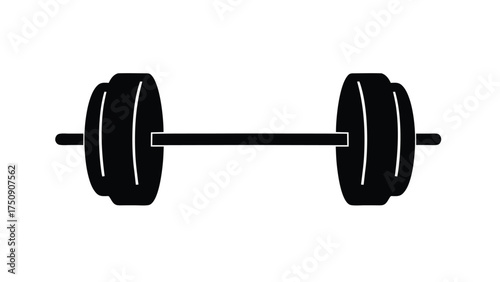 Barbell minimal gym icon clean silhouette  