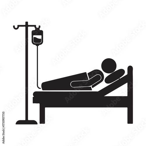 Patient in hospital bed icon