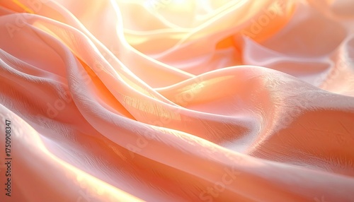 Peach Colored Fabric Draped in Soft Light