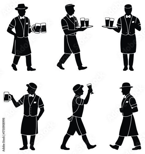 The Serving Professionals: An illustrative collection that highlights the diverse service personnel in the food and beverage industry.