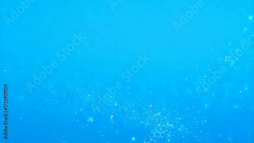 Abstract Blue Background With Sparkling Light Particles And Bokeh Effect
