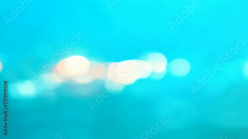 Abstract Blue Teal Background With Soft Golden Bokeh Lights Out Of Focus Soft Edges Background