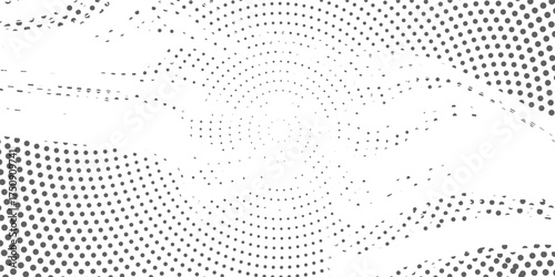 Abstract halftone wave dotted background. Futuristic twisted grunge pattern, dot, circles. Vector modern business cards, cover, labels mock-up, stickers layout vector