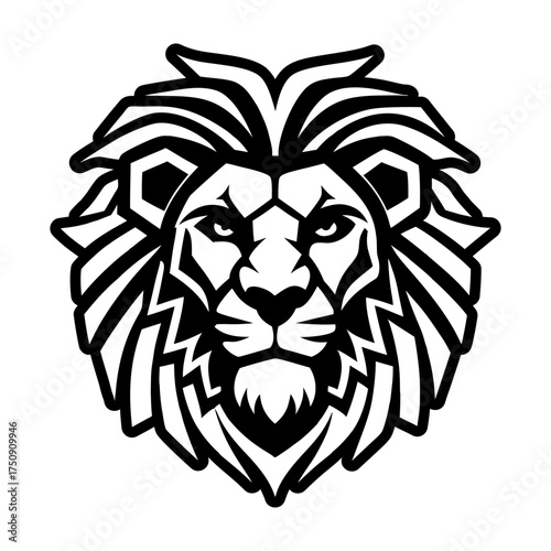 A glyph style icon showing a leo head