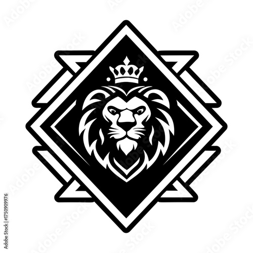 A filled style icon representing a leo face