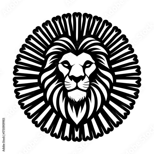A glyph style icon showing a lion logo