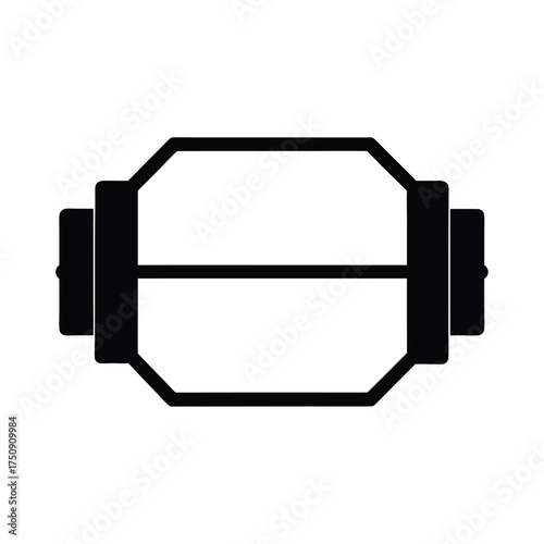 Trap bar gym weightlifting equipment silhouette  