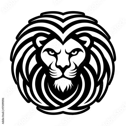 A glyph style icon showing a leo head