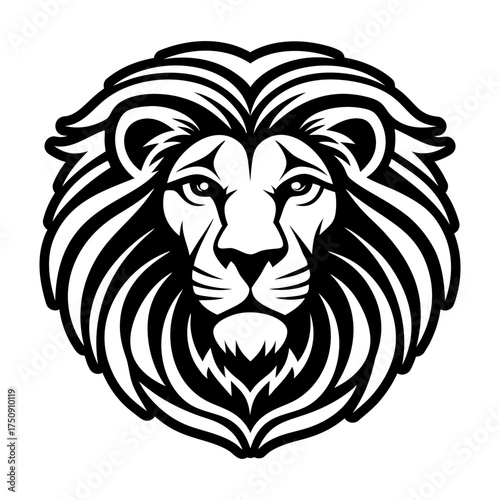 A filled style icon representing a leo face