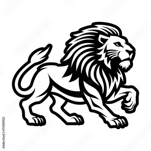 A glyph style icon showing a lion logo