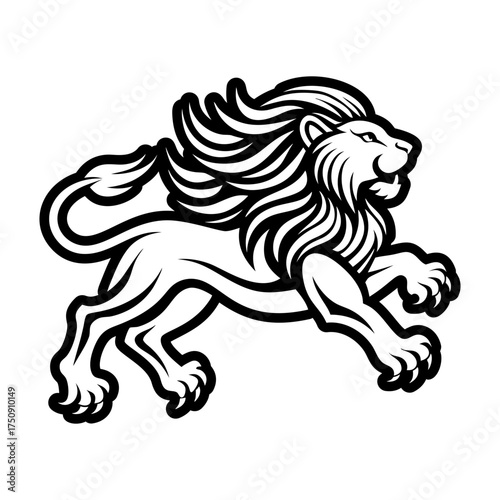 A filled style icon representing a lion symbol