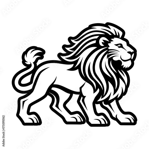 A solid style icon depicting a lion face