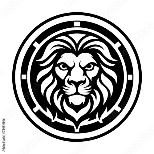 A glyph style icon showing a leo head