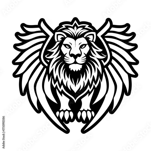 A filled style icon representing a lion symbol
