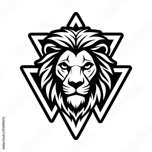 Glyph style icon showing a lion head