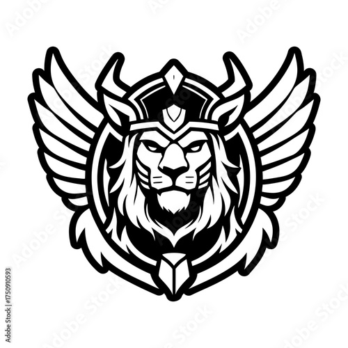 A glyph style icon showing a lion mascot