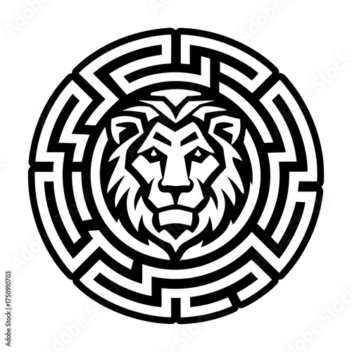 A filled style icon representing a leo face