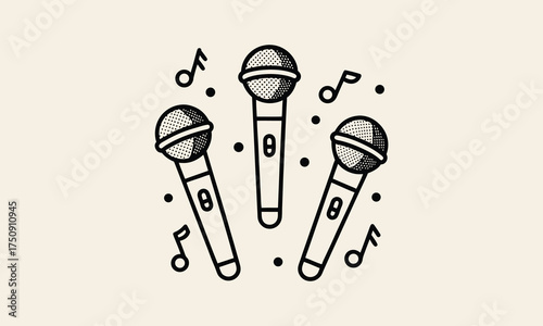 Microphone with Music Notes