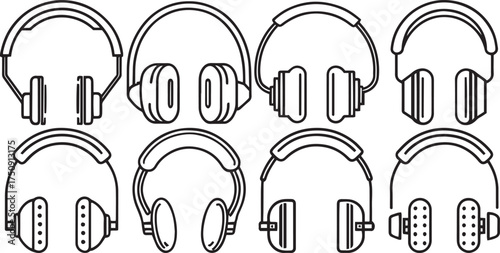 Headphone Graphic Silhouette Line