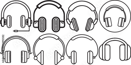 Headphone Logo Silhouette Line