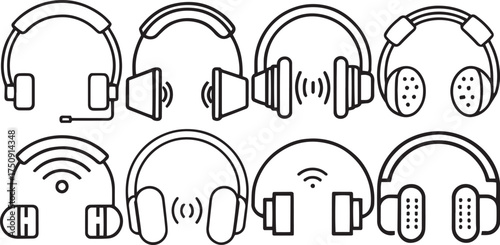 Headphone Silhouette Outline Series