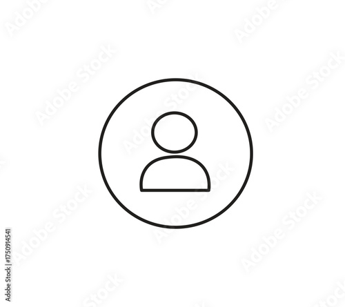 Minimal Flat User Icon for Profile Design  isolated on white background