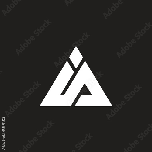 Monogram SI vector template inspiration, triangle shape.