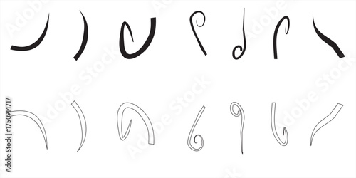 Set of hand-drawn arrows, circles and lines. Collection of hand drawn arrows on a transparent background. Vector arrow icons